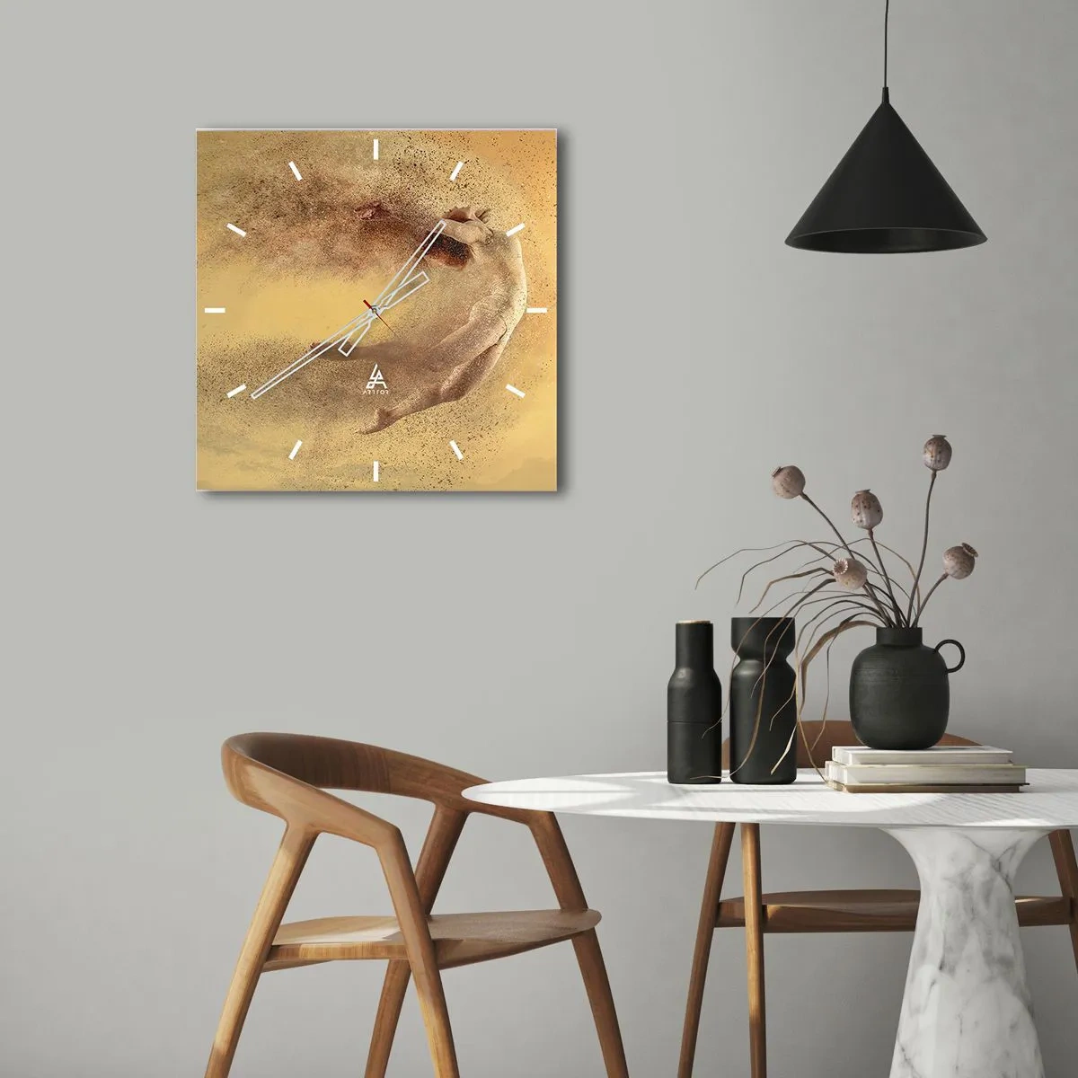 Wandklok - Klok - In dansende extase - 40x40 cm