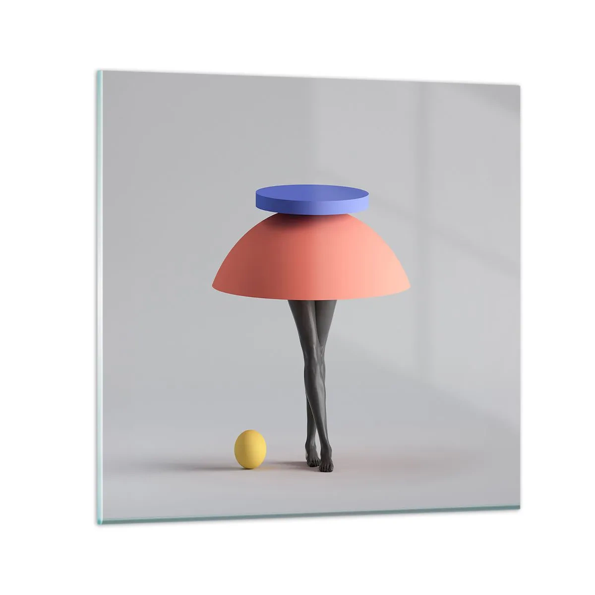 Schilderen op glas - Surrealistische compositie - 40x40 cm