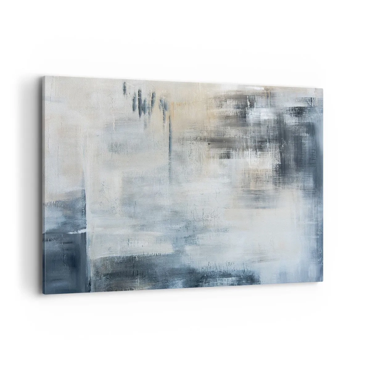 Schilderen op canvas - Achter het blauwe gordijn - 120x80 cm