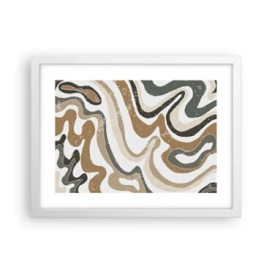 Poster in een witte lijst - Meanders van aardekleuren - 40x30 cm