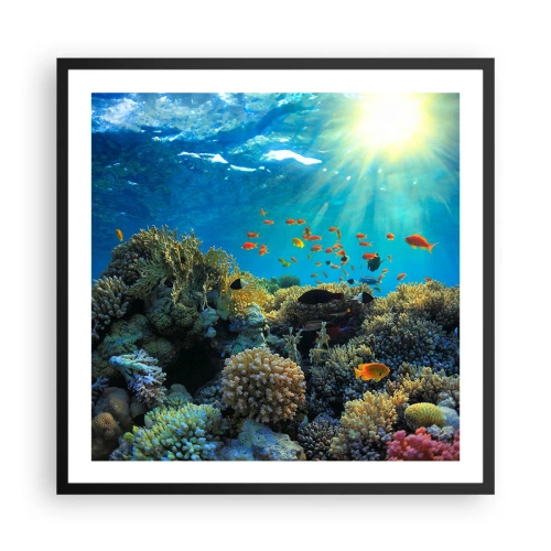 Poster in een zwarte lijst - Onderwater schatten - 60x60 cm