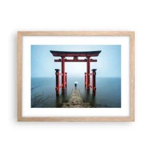 Een poster in een licht eiken lijst - Japanse mijmering - 40x30 cm