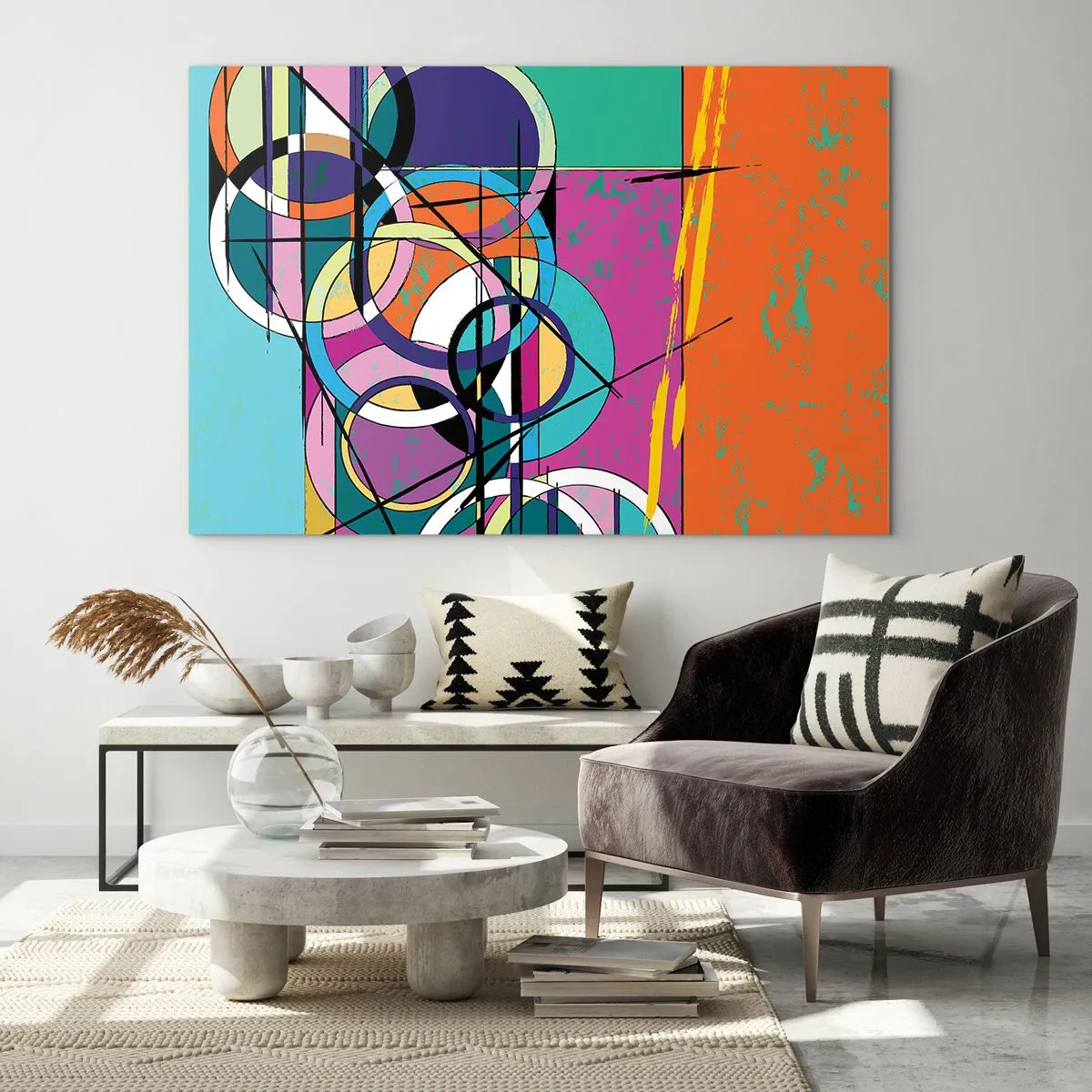 Schilderen op glas - Wiel voor wiel - 100x70 cm