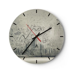 Wandklok - Klok - Mijn geweldige stadsleven - 40x40 cm