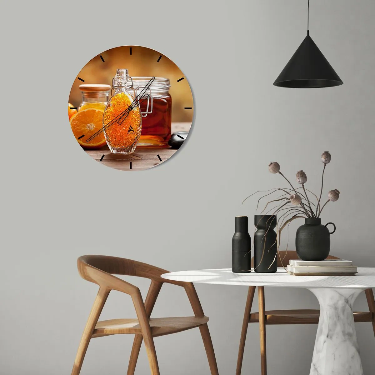 Wandklok - Klok - Zonnige smaken en aroma's - 30x30 cm