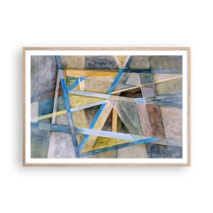 Een poster in een licht eiken lijst - Recht of diagonaal? - 100x70 cm