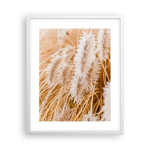 Poster in een witte lijst - Het gouden geritsel van het gras - 40x50 cm
