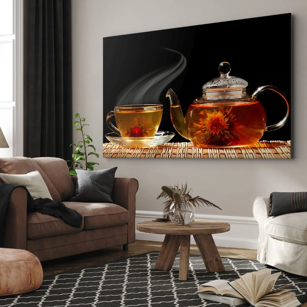 Schilderen op canvas - De magie en kunst van het theezetten - 120x80 cm