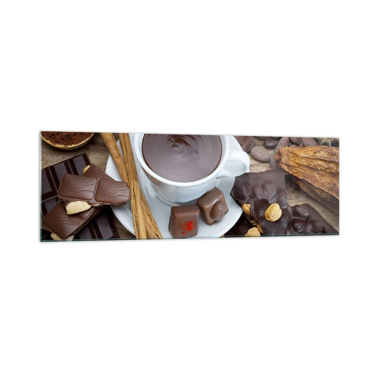 Schilderen op glas - Uit een sprookjesachtige chocoladefabriek - 160x50 cm