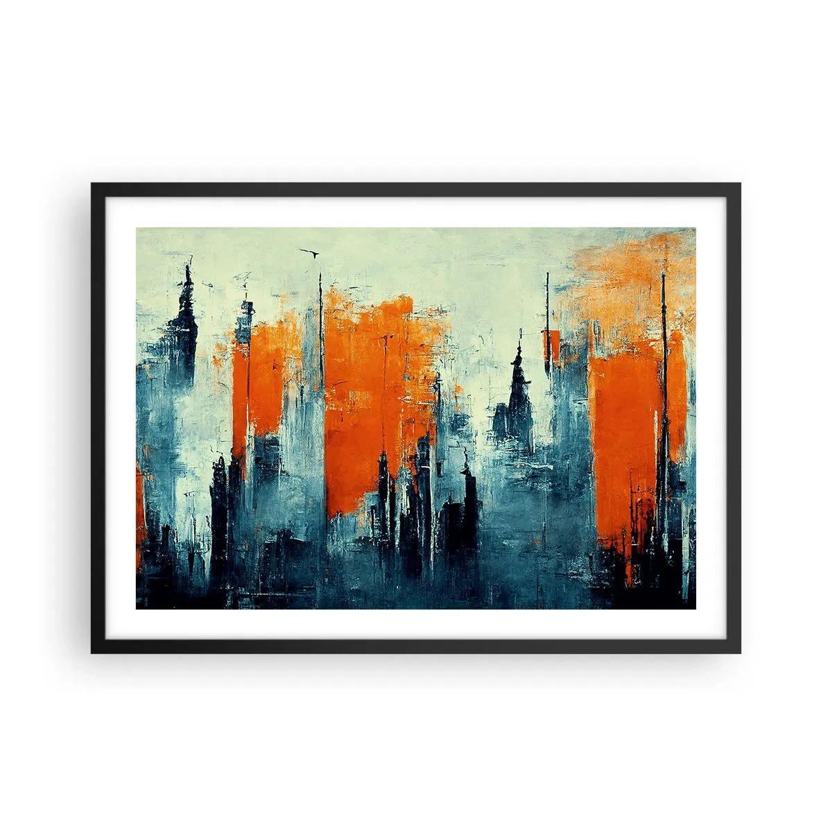 Poster in een zwarte lijst - Modern landschap - 70x50 cm