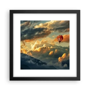 Poster in een zwarte lijst - Ik vlieg omdat ik dat wil - 30x30 cm