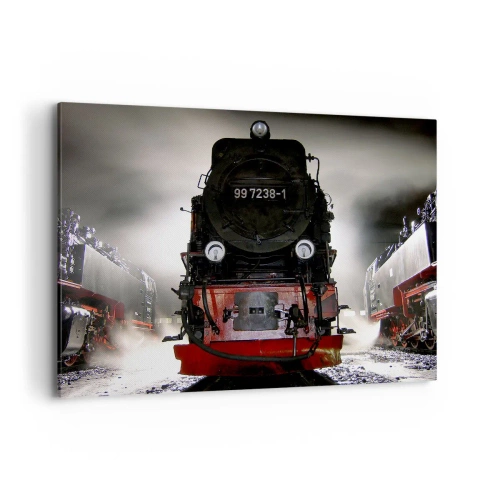 Schilderen op canvas - Hij staat en hapt, hapt en blaast - 120x80 cm