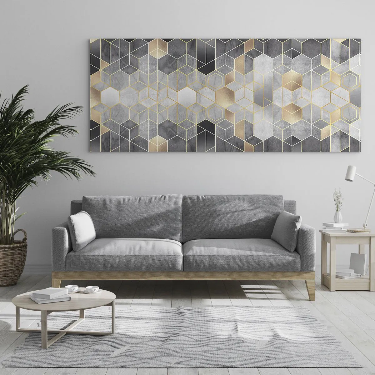 Schilderen op glas - Diamant samenstelling - 120x50 cm