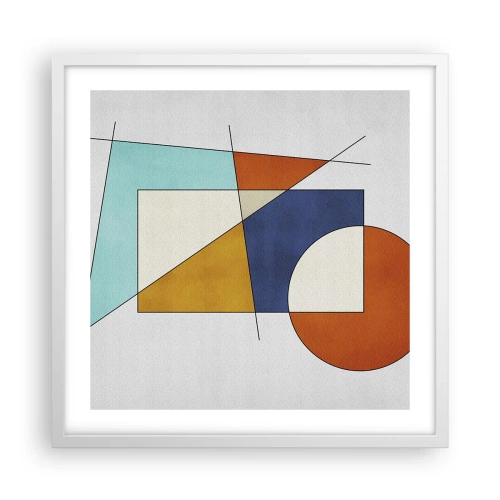 Poster in een witte lijst - Abstractie: modernistisch plezier - 50x50 cm