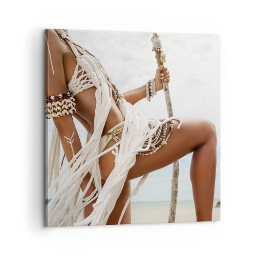 Schilderen op canvas - Een priesteres van de zon - 60x60 cm