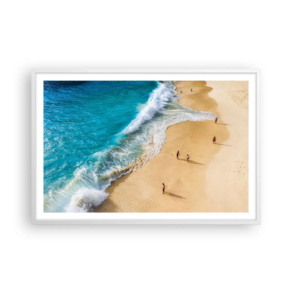 Poster in een witte lijst - En dan de zon, het strand… - 91x61 cm
