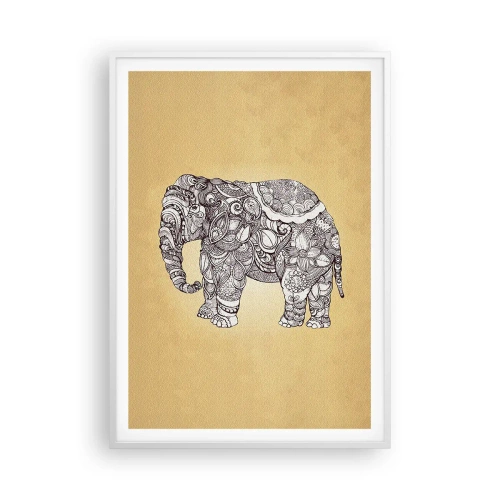 Poster in een witte lijst - De olifant heeft zichzelf bedekt - 70x100 cm