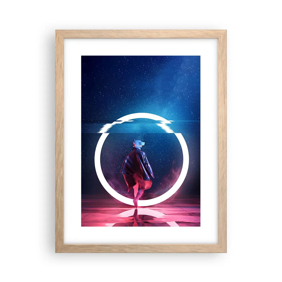 Een poster in een licht eiken lijst - Tussen werelden - 30x40 cm