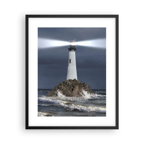 Poster in een zwarte lijst - Hier... hier... hier! - 40x50 cm