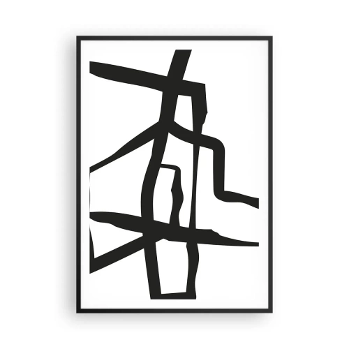 Poster in een zwarte lijst - Zwart-wit ontwerp - 70x100 cm
