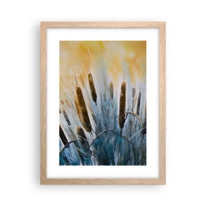 Een poster in een licht eiken lijst - De kou van het water, de hitte van de zon - 30x40 cm