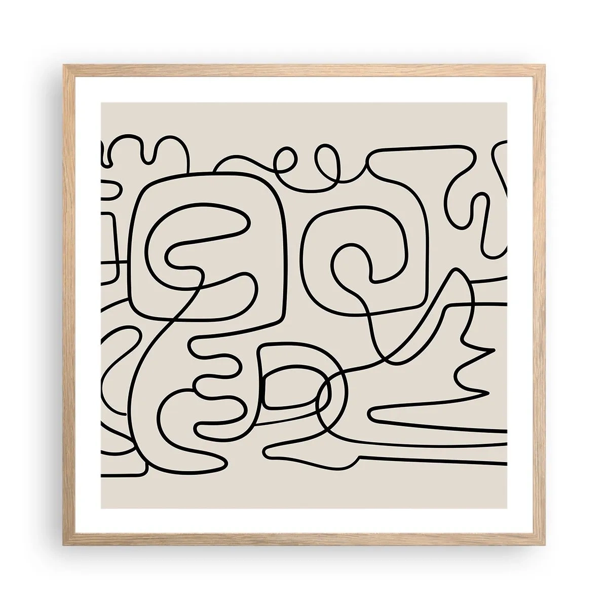 Een poster in een licht eiken lijst - Volg het pad - 60x60 cm