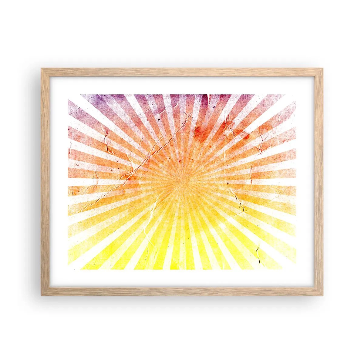 Een poster in een licht eiken lijst - Zonsopgangen en zonsondergangen - 50x40 cm