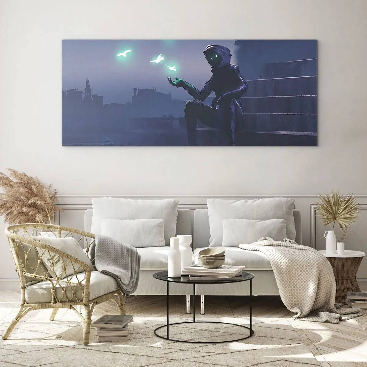 Schilderen op glas - Het leven komt terug - 160x50 cm