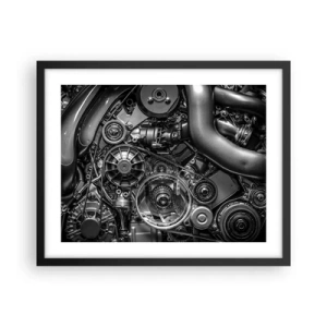 Poster in een zwarte lijst - De poëzie van mechanica - 50x40 cm