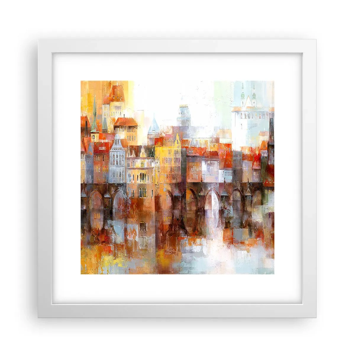 Poster in een witte lijst - Ook onder de brug is het mooi - 30x30 cm