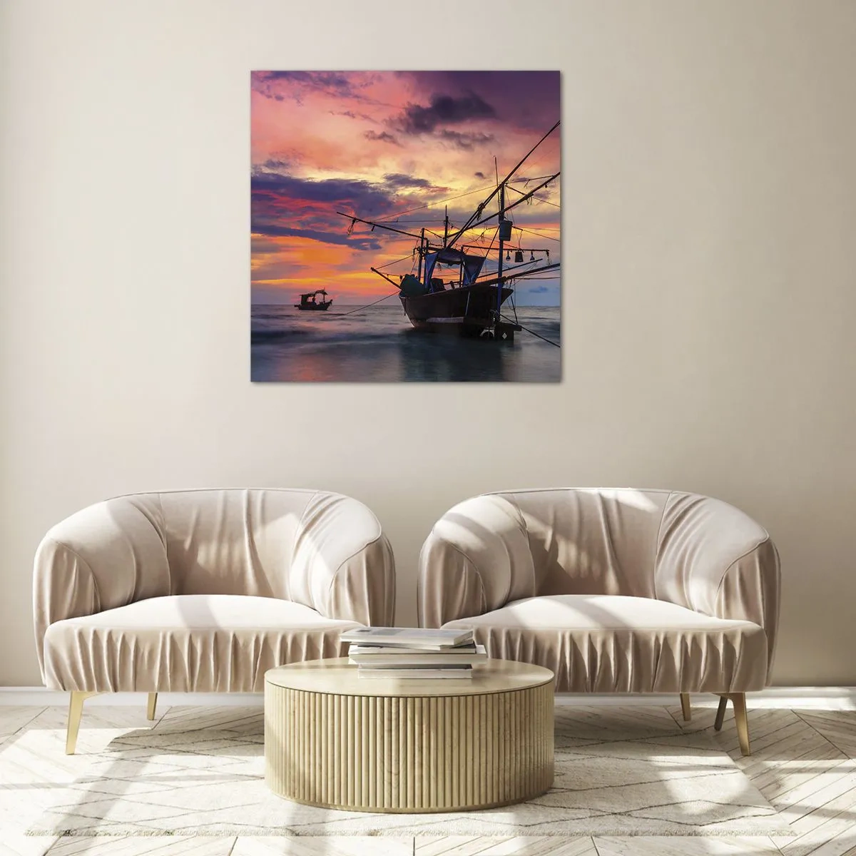 Schilderen op glas - Exotische avond - 40x40 cm