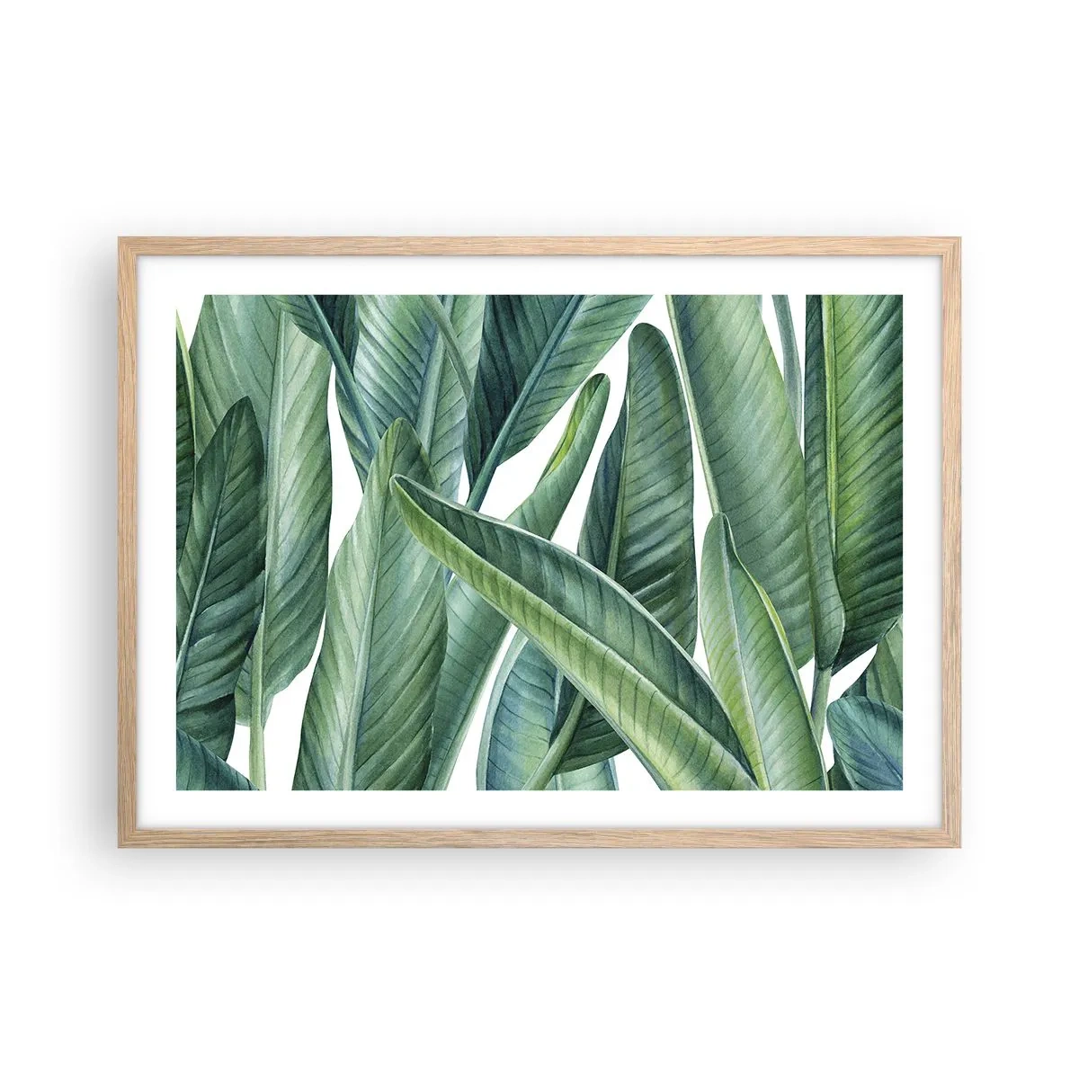 Een poster in een licht eiken lijst - Groen zelf - 70x50 cm