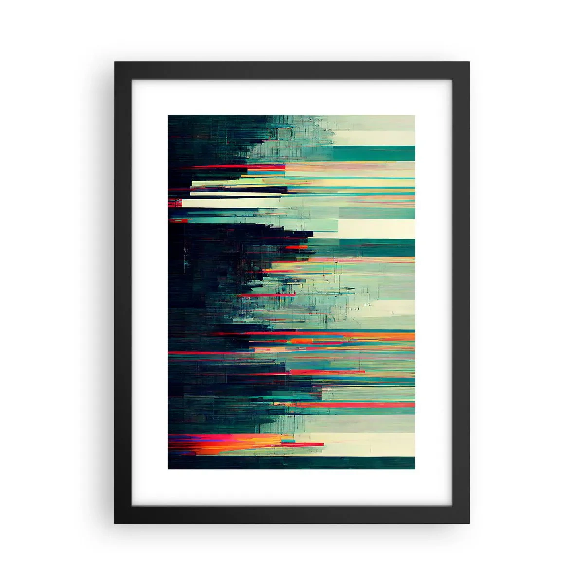 Poster in een zwarte lijst - Futuristische stad - 30x40 cm
