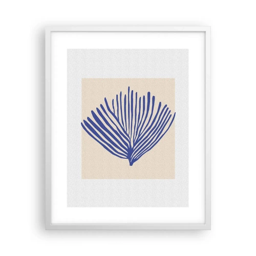 Poster in een witte lijst - Blauwe waaier - 40x50 cm