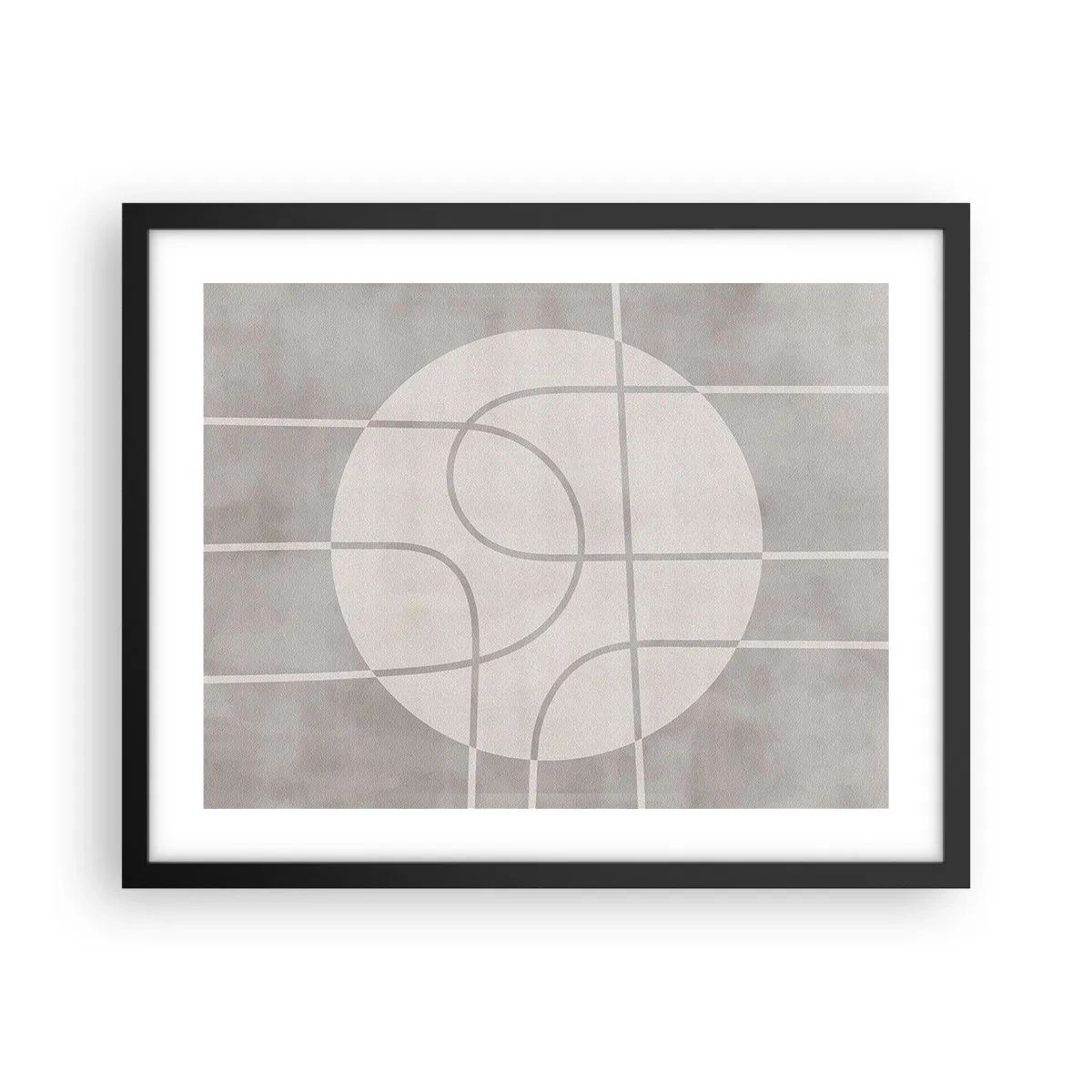 Poster in een zwarte lijst - Rond en rechtdoor - 50x40 cm