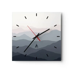 Wandklok - Klok - Golven van de bergen - 30x30 cm