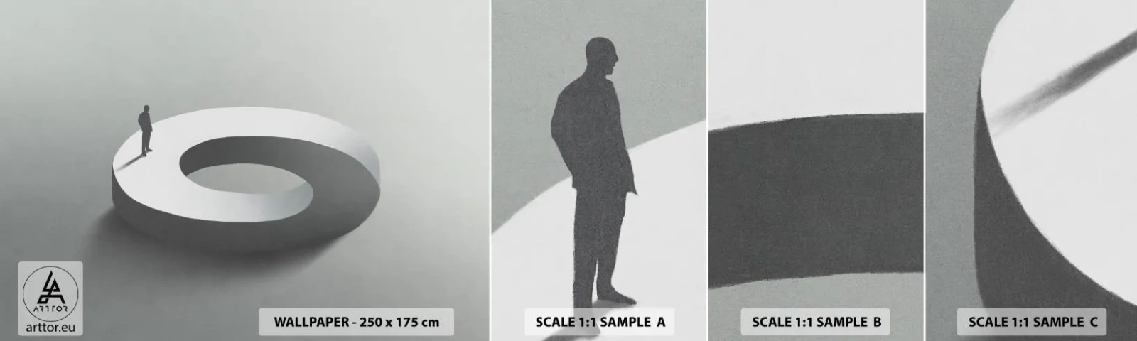 Fotobehang Staaltje Standard Eco - En wees hier slim - Man, 3D, Zakenman - 100x30 cm