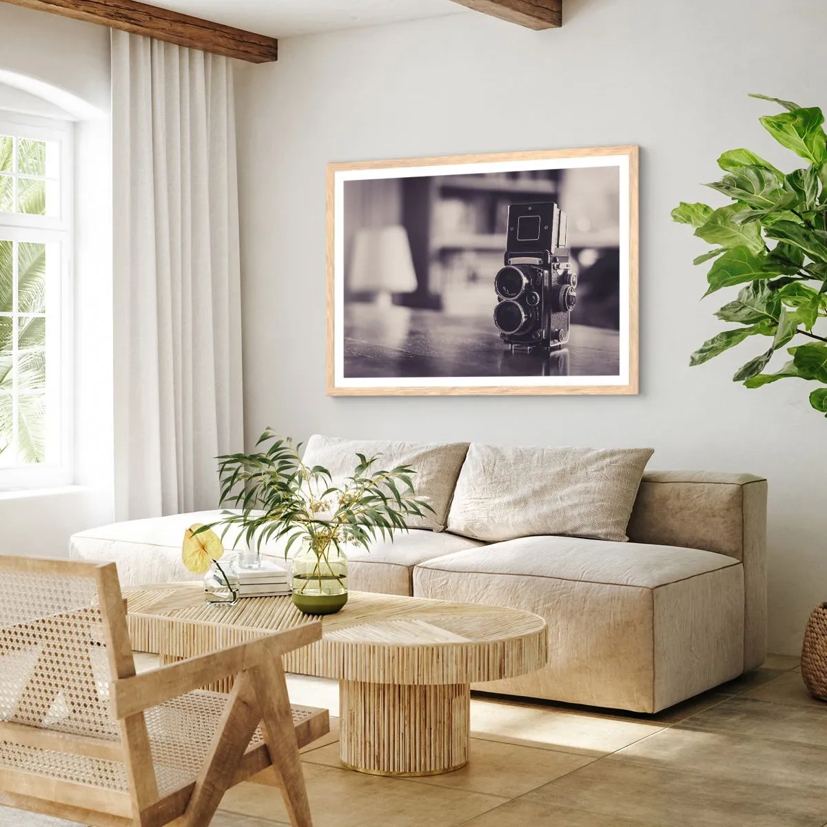 Een poster in een licht eiken lijst - De magie van oude fotografie - 50x40 cm