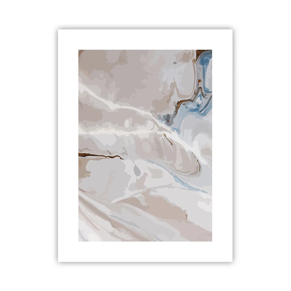 Poster - Blauw kronkelt onder het wit - 30x40 cm