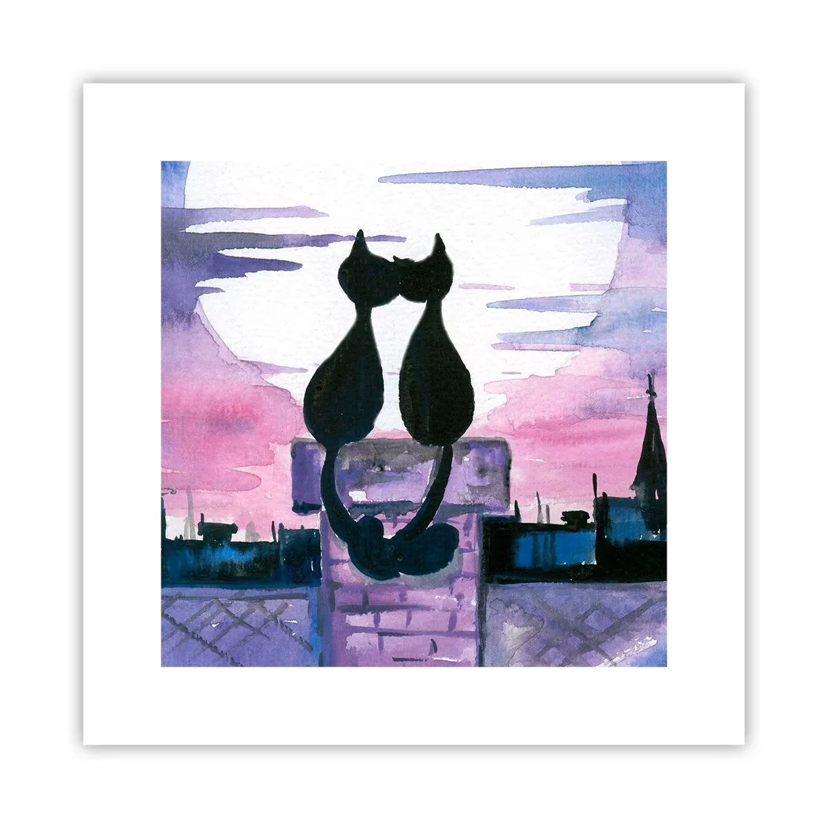 Poster - Afspraak onder de maan - 30x30 cm