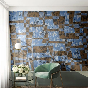 Fotobehang Premium Canvas - Een niet-menselijke knipsel - Abstractie, Deel, Modern patroon - 500x350 cm