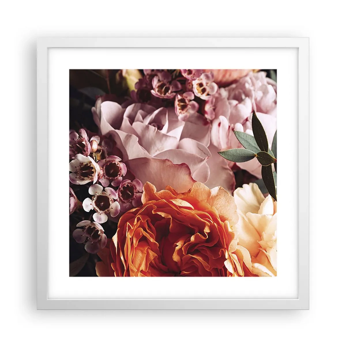 Poster in een witte lijst - Gehuld in schoonheid - 40x40 cm