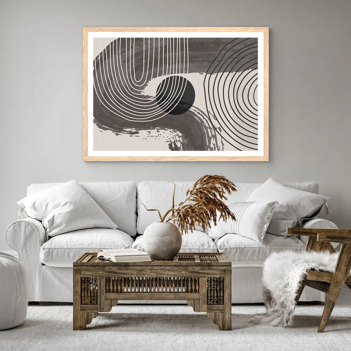 Een poster in een licht eiken lijst - Het ovaal wint - 91x61 cm