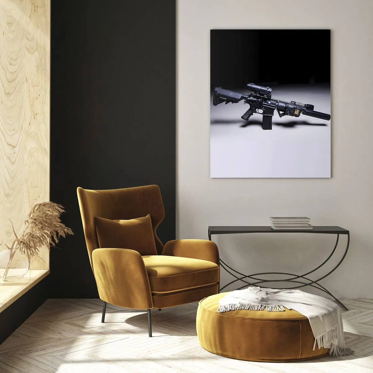 Schilderen op glas - Donkere ridder - 80x120 cm