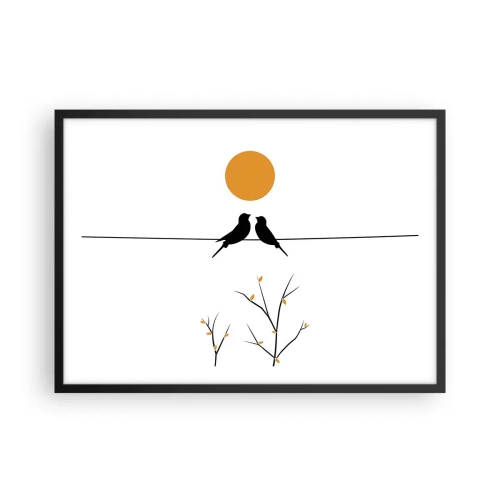 Poster in een zwarte lijst - Nachtegalen avond - 70x50 cm