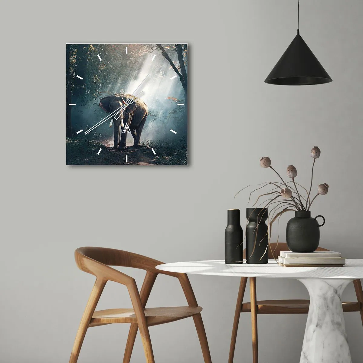 Wandklok - Klok - Een ontspannen wandeling - 30x30 cm