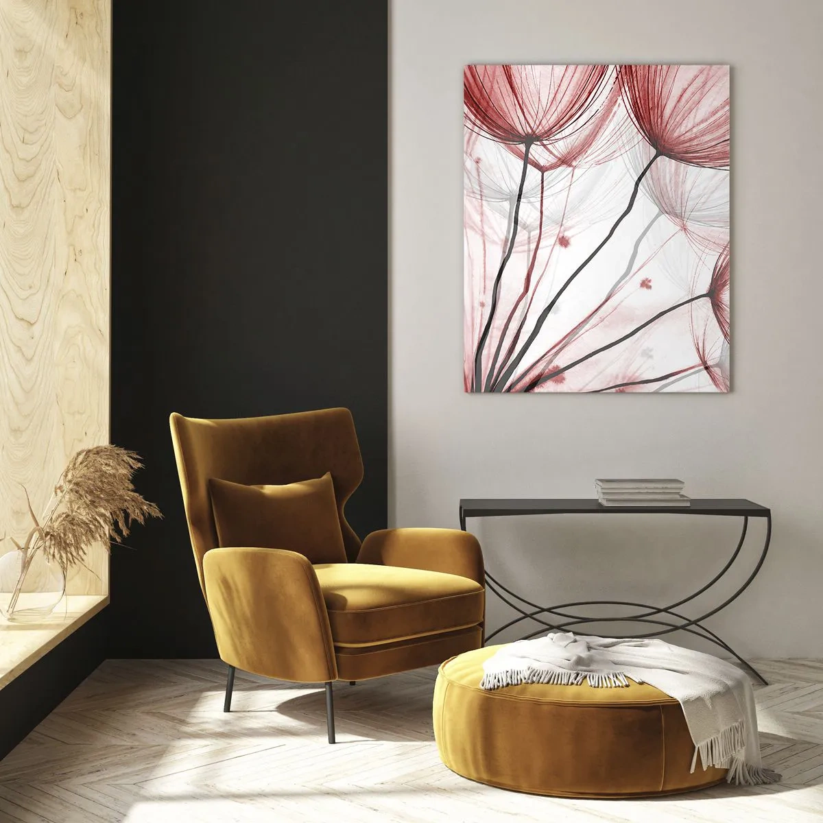 Schilderen op glas - Vóór het vertrek - 70x100 cm