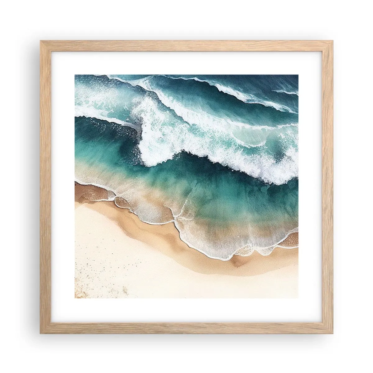 Een poster in een licht eiken lijst - De eeuwige ontmoeting - 40x40 cm