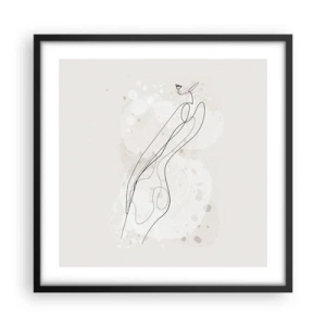 Poster in een zwarte lijst - De blik dwaalt af - 50x50 cm