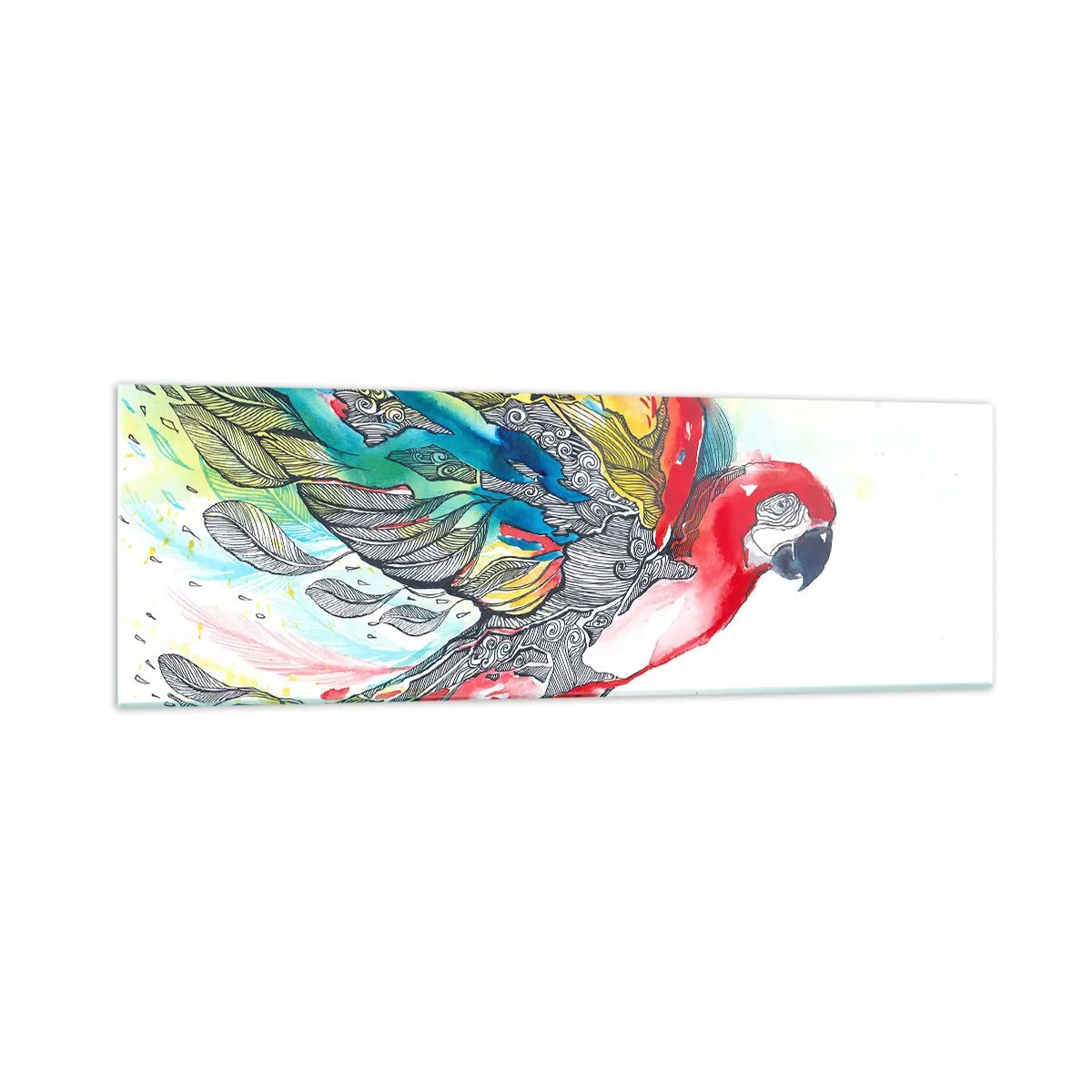 Schilderen op glas - Leef kleurrijk - 160x50 cm